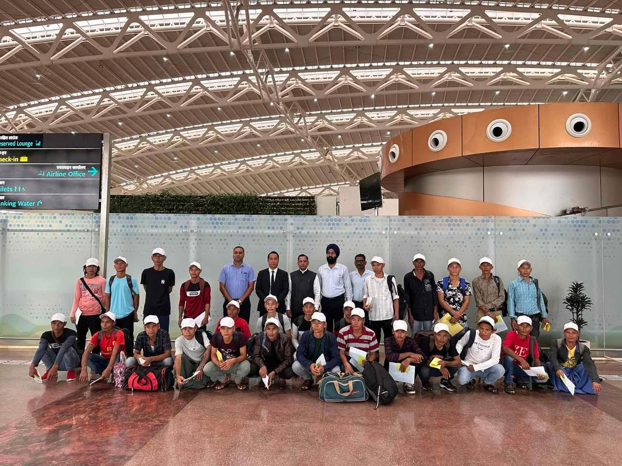 Myanmar seamen at Veer Savarkar International Airport, Port Blair